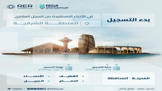 بدء التسجيل العيني الأول لـ208 ألف عقار في الشرقية ومحافظة مرات “صدى الخبر”
